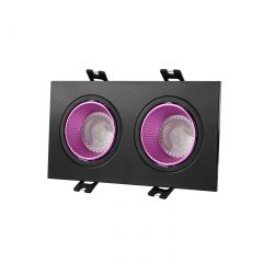 DK3072-BK+PI Встраиваемый светильник, IP 20, 10 Вт, GU5.3, LED, черный/розовый, пластик в Екатеринбурге - mebel24.online | фото