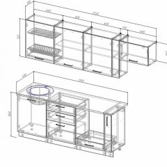 Кухонный гарнитур Лофт 2550 (Стол. 26мм) в Екатеринбурге - mebel24.online | фото 2