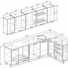 Кухонный гарнитур угловой Графика 2600х1600 (Стол. 26мм) в Екатеринбурге - mebel24.online | фото 2