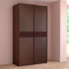 ИННЭС-5 Шкаф-купе 2-х дв. 1400 (2 дв. Ф3 - венге вст. экокожа коричневый) в Екатеринбурге - mebel24.online | фото