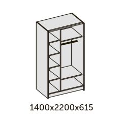 ИННЭС-5 Шкаф-купе 2-х дв. 1400 (2дв. Ф1 - венге) в Екатеринбурге - mebel24.online | фото 2