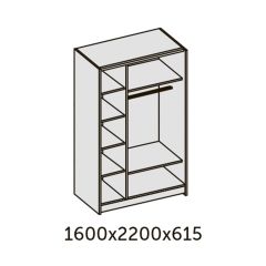 ИННЭС-5 Шкаф-купе 2-х дв. 1600 (2дв. Ф1 - венге) в Екатеринбурге - mebel24.online | фото 2