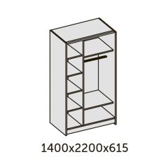 ИННЭС-5 Шкаф-купе 2-х дв.1400 (2дв. Ф3 - бодега белая вставка экокожа белая) в Екатеринбурге - mebel24.online | фото 2