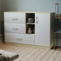 Комод К-3.1 (Дуб сонома/Белый жемчуг) в Екатеринбурге - mebel24.online | фото 2