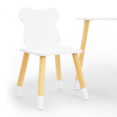 Комплект детской мебели стол и два стула Мишутка (Белый/Белый/Береза) в Екатеринбурге - mebel24.online | фото