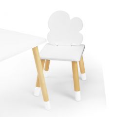 Комплект детской мебели стол и два стула Облачко (Белый/Белый/Береза) в Екатеринбурге - mebel24.online | фото 1