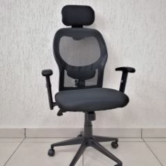 Кресло Barneo K-128 для персонала (черная ткань черная сетка) в Екатеринбурге - mebel24.online | фото