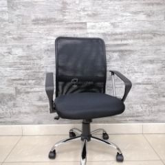 Кресло Barneo K-147 для персонала (черная ткань и сетка) в Екатеринбурге - mebel24.online | фото 3