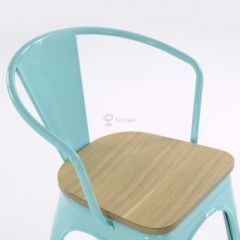 Кресло Barneo N-245 Tolix style Wood  (RAL6027 бирюзовый) в Екатеринбурге - mebel24.online | фото 3
