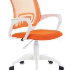 Кресло BRABIX "Fly MG-396W", пластик белый, сетка, оранжевое, 532401, MG-396W_532401 в Екатеринбурге - mebel24.online | фото
