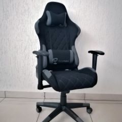 Кресло геймерское Barneo K-51 (черная ткань серые вставки) в Екатеринбурге - mebel24.online | фото