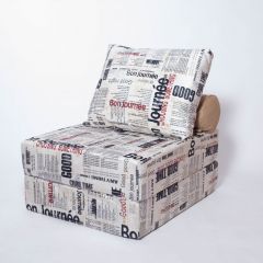 Кресло-кровать-пуф бескаркасное Прайм (Газета) в Екатеринбурге - mebel24.online | фото