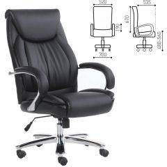 Кресло офисное BRABIX "Advance EX-575" (хром/экокожа/черное) 531825 в Екатеринбурге - mebel24.online | фото 1