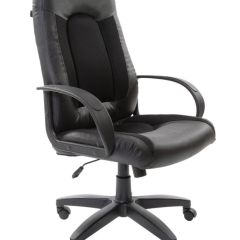 Кресло офисное BRABIX "Strike EX-525" (экокожа черная, ткань черная) 531381 в Екатеринбурге - mebel24.online | фото