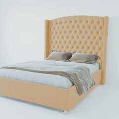 Кровать Берлин ЛЮКС с ПМ 800 (экокожа бежевая) в Екатеринбурге - mebel24.online | фото
