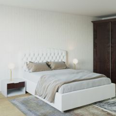 Кровать Берлин с ПМ 1600 (экокожа белая) в Екатеринбурге - mebel24.online | фото 2