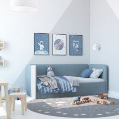 Кровать-диван Leonardo 180*80 (Голубой) + боковина в Екатеринбурге - mebel24.online | фото 5