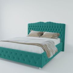 Кровать Нягань с ПМ 1200 (велюр бирюзовый) в Екатеринбурге - mebel24.online | фото 2