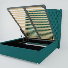 Кровать Берлин ЛЮКС с ПМ 900 (велюр бирюзовый) в Екатеринбурге - mebel24.online | фото
