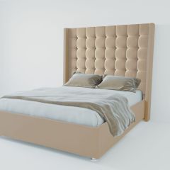 Кровать Венеция ЛЮКС с ПМ 800 (велюр светло-серый) в Екатеринбурге - mebel24.online | фото 2