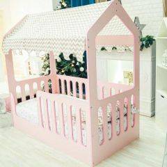 Кровать-домик без ящика 800*1600 (Розовый) в Екатеринбурге - mebel24.online | фото