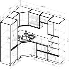 Кухонный гарнитур Адажио оптима 1800х2400 мм в Екатеринбурге - mebel24.online | фото 2