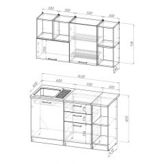 Кухонный гарнитур Лариса медиум 3 1400 мм в Екатеринбурге - mebel24.online | фото 2