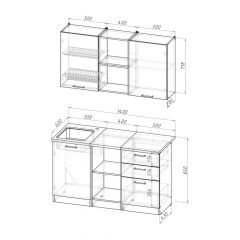 Кухонный гарнитур Лариса медиум 4 1400 мм в Екатеринбурге - mebel24.online | фото 2