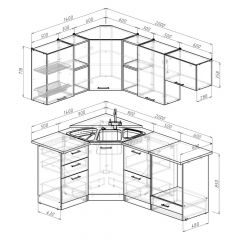 Кухонный гарнитур Лариса оптима 4 1400х2000 мм в Екатеринбурге - mebel24.online | фото 2