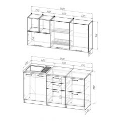 Кухонный гарнитур Лариса стандарт 4 1600 мм в Екатеринбурге - mebel24.online | фото 2