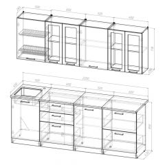 Кухонный гарнитур Лоретта компакт 2200 мм в Екатеринбурге - mebel24.online | фото 2