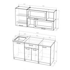 Кухонный гарнитур Лоретта стандарт 1600 мм в Екатеринбурге - mebel24.online | фото 2