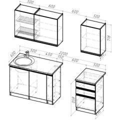 Кухонный гарнитур Ноктюрн стандарт 1600 мм в Екатеринбурге - mebel24.online | фото 2