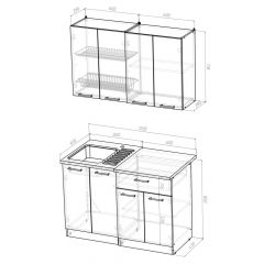 Кухонный гарнитур Ольга лайт 1 1200 мм в Екатеринбурге - mebel24.online | фото 2