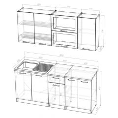 Кухонный гарнитур Ольга макси 3 1800 мм в Екатеринбурге - mebel24.online | фото 2