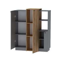 Квадро К-3 Комод 2дв (ЛДСП Графит/дуб крафт золотой) в Екатеринбурге - mebel24.online | фото 2