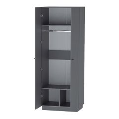 Квадро ШК-1 Шкаф 2дв. (ЛДСП графит) в Екатеринбурге - mebel24.online | фото 2