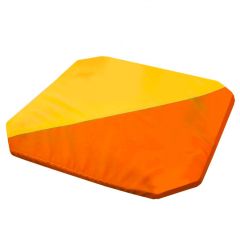 Мат гимнастический 1,3x1,3x0,05м складной скошенные углы цв.оранжевый-желтый в Екатеринбурге - mebel24.online | фото 1