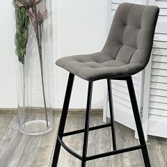 Полубарный стул CHILLI-QB SQUARE графит #14, велюр / черный каркас (H=66cm) М-City в Екатеринбурге - mebel24.online | фото 4
