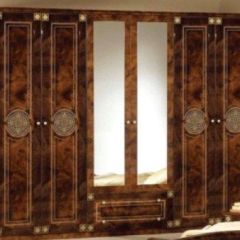 Шкаф 6-и дверный с зеркалами (02.146) Рома (орех) в Екатеринбурге - mebel24.online | фото