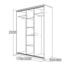 МИРАЖ 17.1 (620) 1 зеркало Шкаф для платья и белья в Екатеринбурге - mebel24.online | фото 5
