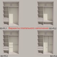 Шкаф-купе 1300 серии SILVER S1+S1+B2+PL2 (2 ящика+1 штанга+1 полка) профиль «Серебро» в Екатеринбурге - mebel24.online | фото 6