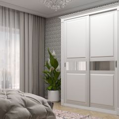 Шкаф-купе 1500 серии NEW CLASSIC K2+K2+B2+PL2(2 ящика+1 штанга+1 полка) профиль «Капучино» в Екатеринбурге - mebel24.online | фото