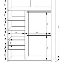 Шкаф-купе 1600 серии SOFT D8+D2+B2+PL4 (2 ящика+F обр.штанга) профиль «Графит» в Екатеринбурге - mebel24.online | фото 2