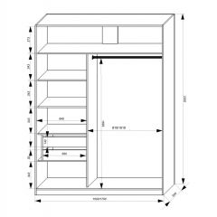 Шкаф-купе 1700 серии NEW CLASSIC K3+K3+B2+PL1 (2 ящика+1 штанга) профиль «Капучино» в Екатеринбурге - mebel24.online | фото 3