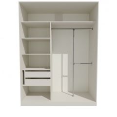Шкаф-купе 1700 серии NEW CLASSIC K4+K4+B2+PL4 (2 ящика+F обр. штанга) профиль «Капучино» в Екатеринбурге - mebel24.online | фото 2
