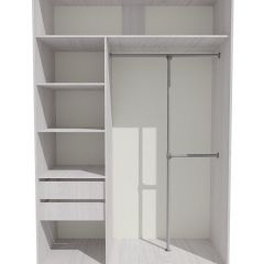 Шкаф-купе 1700 серии SILVER S3+S4+B2+PL4 (2 ящика+F обр.штанга) профиль «Серебро» в Екатеринбурге - mebel24.online | фото 2
