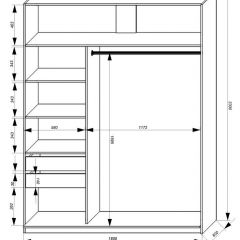 Шкаф-купе 1800 серии SOFT D1+D3+B2+PL1 (2 ящика+1штанга) профиль «Графит» в Екатеринбурге - mebel24.online | фото 3