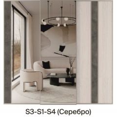 Шкаф-купе 2250 серии SILVER S3+S1+S3Z B22+PL2 (по 2 ящика лев/прав+1штанга+1 полка) профиль «Серебро» в Екатеринбурге - mebel24.online | фото 9