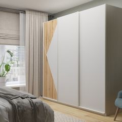 Шкаф-купе 2400 серии SOFT D7+D3+D3+B22+PL4 (по 2 ящика лев/прав+2штанги) профиль «Капучино» в Екатеринбурге - mebel24.online | фото